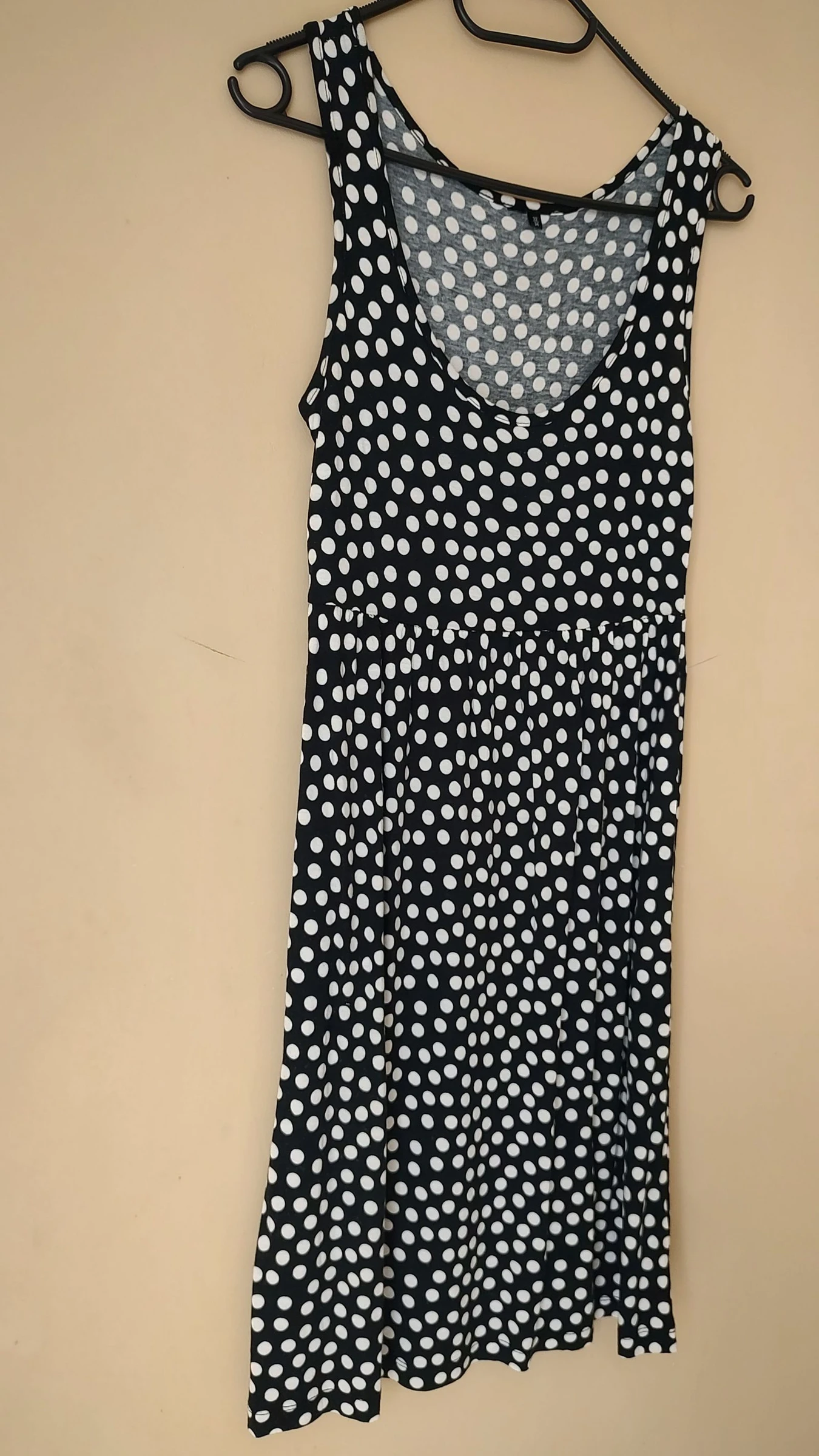 Vestido de verão leve preto com poás brancos – Tamanho PP/P – photo 2